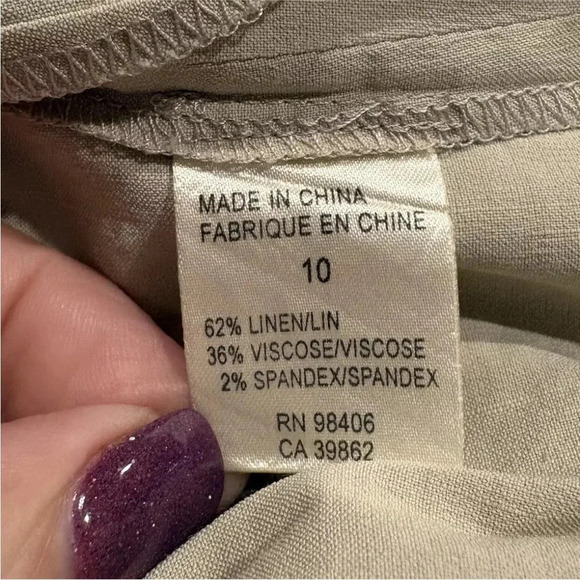 Theory Tan Linen‎ Blend A-Line Skirt Women’s Size 10 (996) - Picture 4 of 5